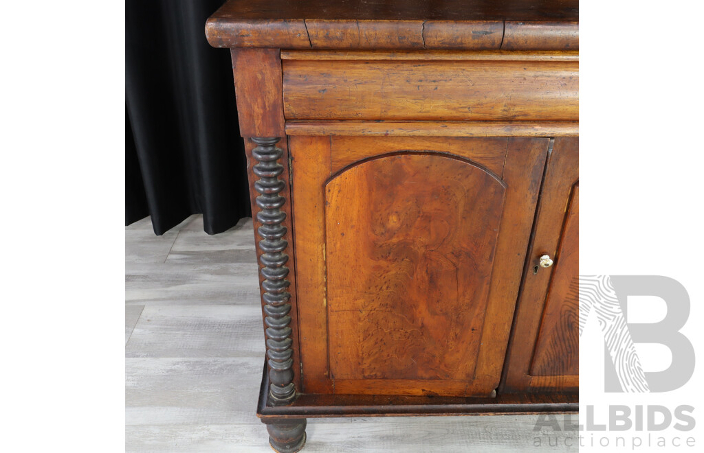 Cedar Chiffonier Base with Bobbin Half Columns