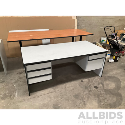 Industrial Five Drawer Office Desk