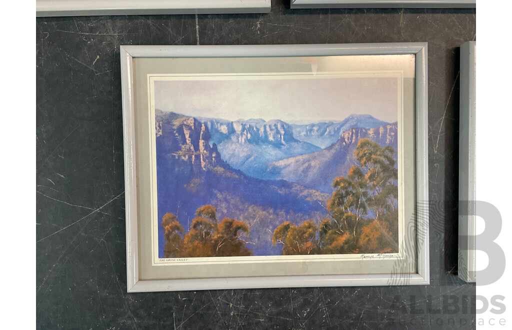 Lot of 5 Framed Small Prints of Blue Mountains by Nancye McGuigan