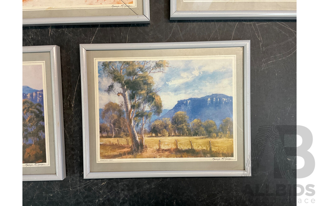 Lot of 5 Framed Small Prints of Blue Mountains by Nancye McGuigan