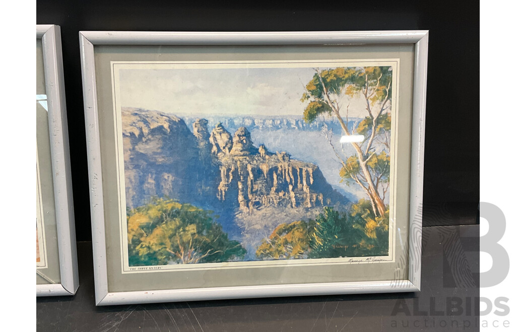 Lot of 5 Framed Small Prints of Blue Mountains by Nancye McGuigan