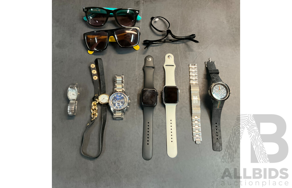 Assorted of Watches & Sunglasses & Reading Glasses - Lot of 10