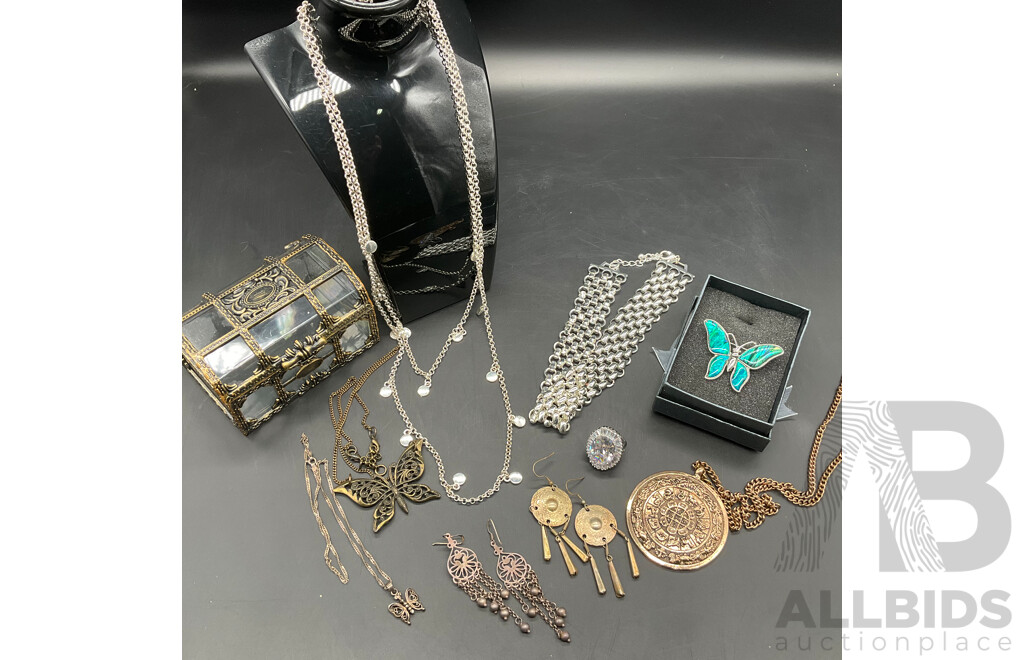 Costume Jewellery Collection Including Earrings, Necklaces and Ring