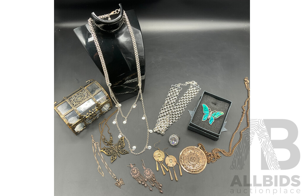 Costume Jewellery Collection Including Earrings, Necklaces and Ring