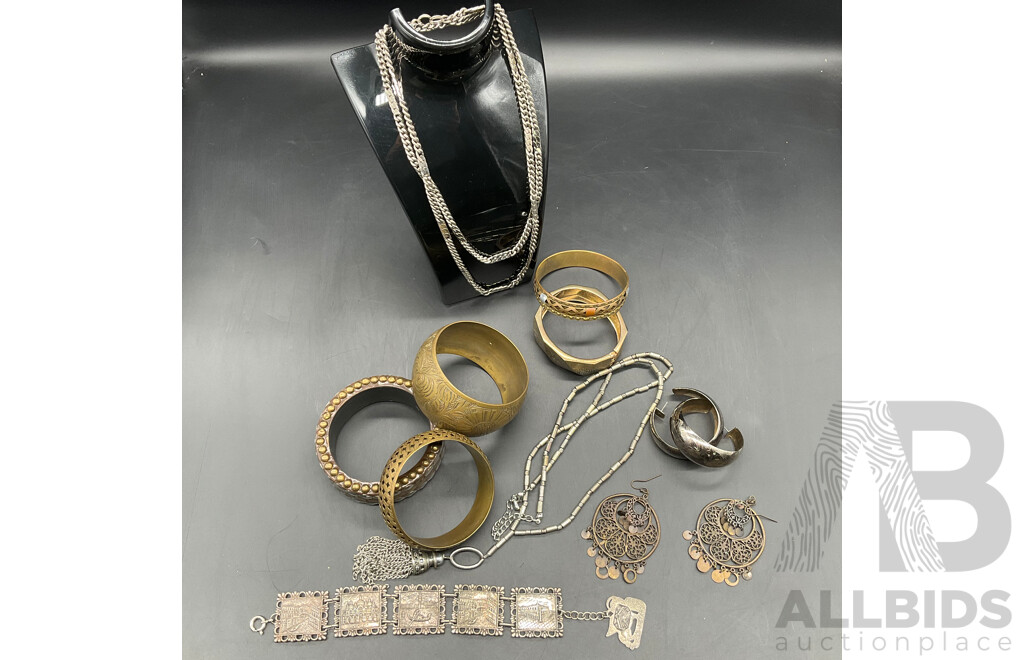 Costume Jewellery Collection Including Earrings, Necklaces and Bangles