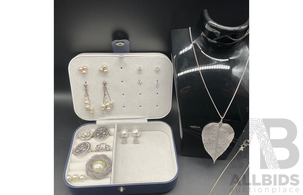 Costume Jewellery Collection Including Earrings, Necklaces and Rings