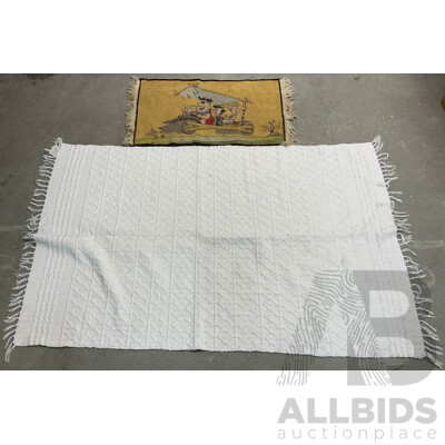 White Patterned & Flintstones Rugs