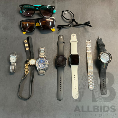 Assorted of Watches & Sunglasses & Reading Glasses - Lot of 10