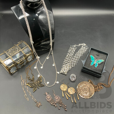 Costume Jewellery Collection Including Earrings, Necklaces and Ring