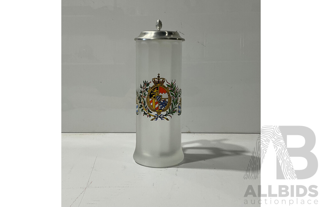 German Bockling Glass Beer Stein