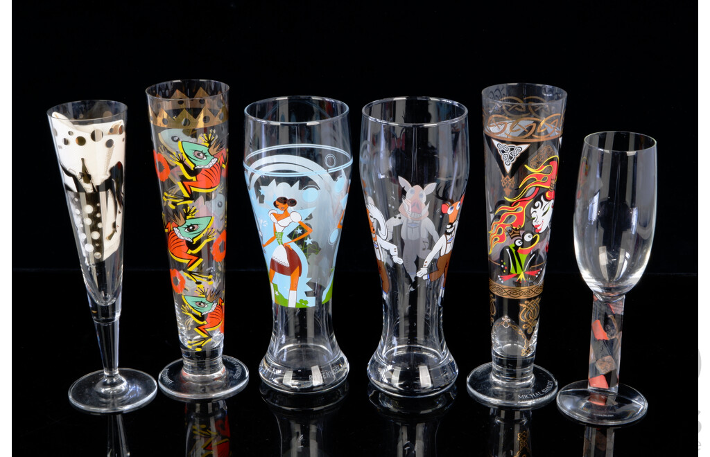 Collection Six Ritzenhoff Novelty Glasses