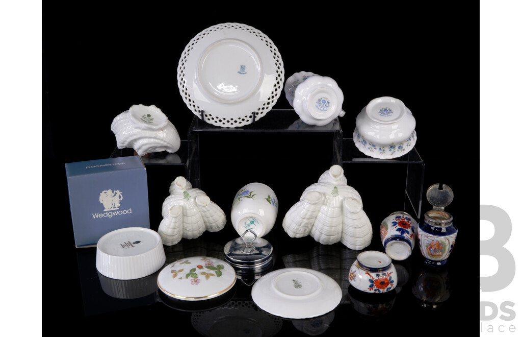 Collection Quality Porcelain Including Two Royal Albert Pieces, Two Royal Worcester Shell Form Pieces, Coalport, Wedgwood and More