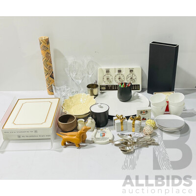 Collection of Various Homeware Including Large Mikasa Plate, Four Tuscan Duos, Metricook Probus Metric/imperial Converter and More