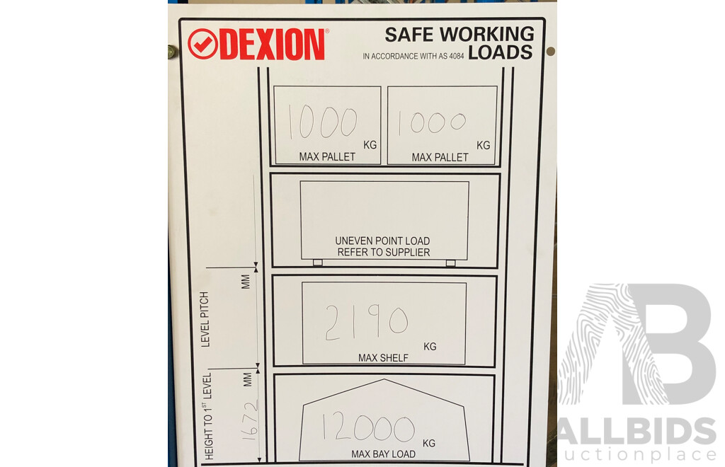 30 Bays of 3660mm Tall Dexion Pallet Racking