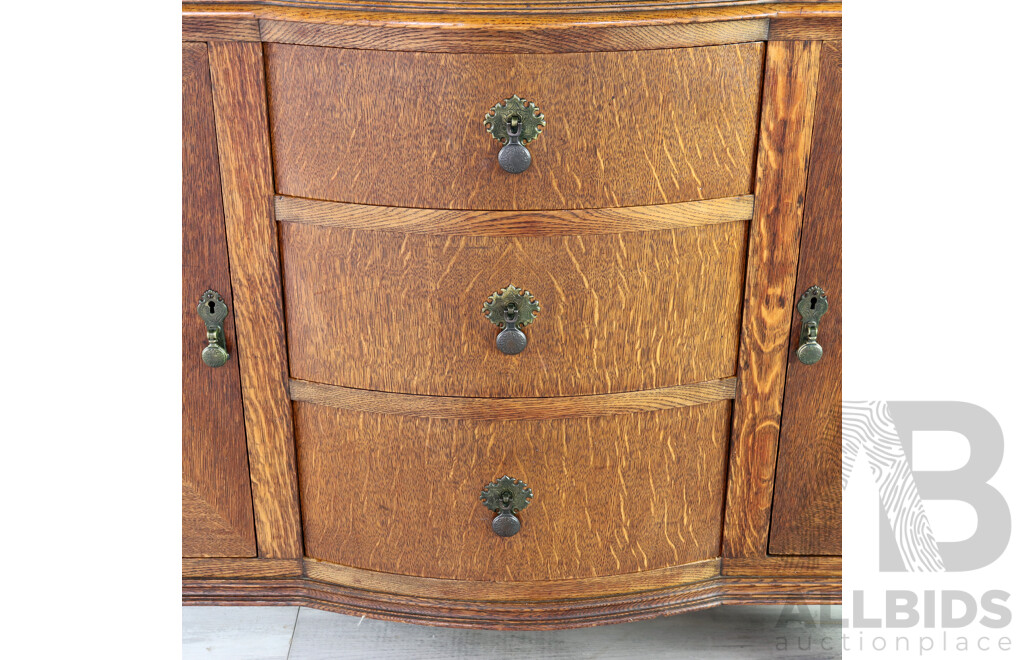 Art Deco Silky Oak Elevated Sideboard