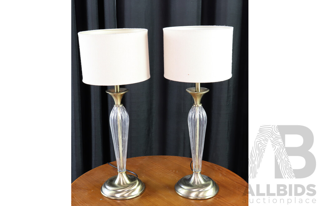 Pair of Modern Glass Table Lamps