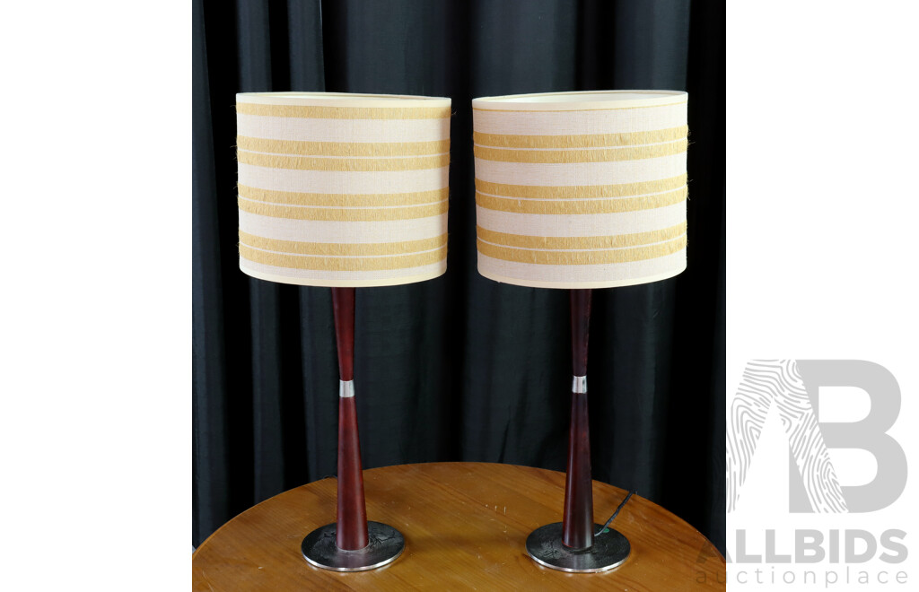 Pair of Modern Cylinderical Table Lamps