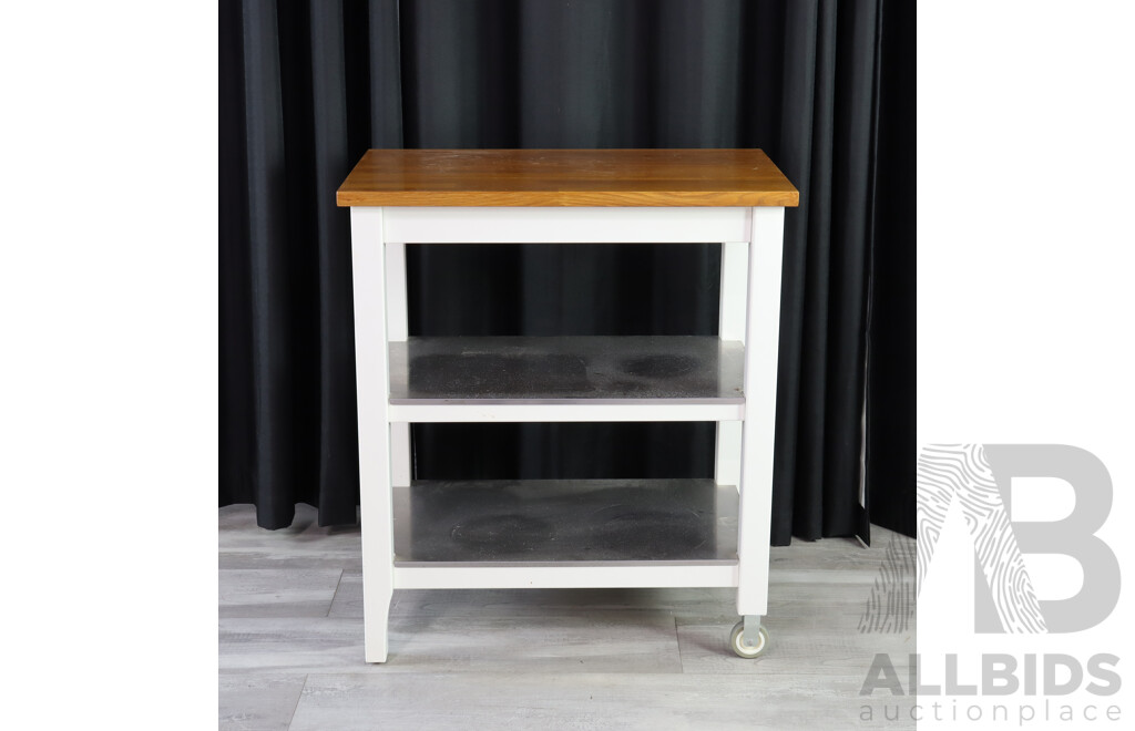 Modern Timber Top Kitchen Island Bench