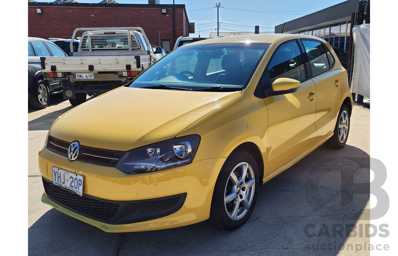 1/2011 Volkswagen Polo 66 TDI Comfortline 6R 5d Hatchback Yellow 1.6L