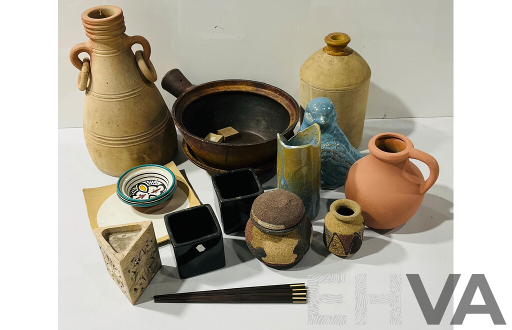 Collection of Interesting Studio and Other Pottery Including Examples Signed on Base