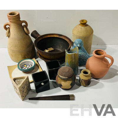 Collection of Interesting Studio and Other Pottery Including Examples Signed on Base