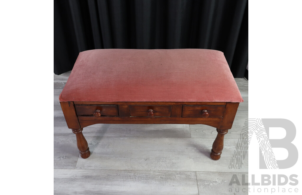 Antique Mahogany Hall Seat