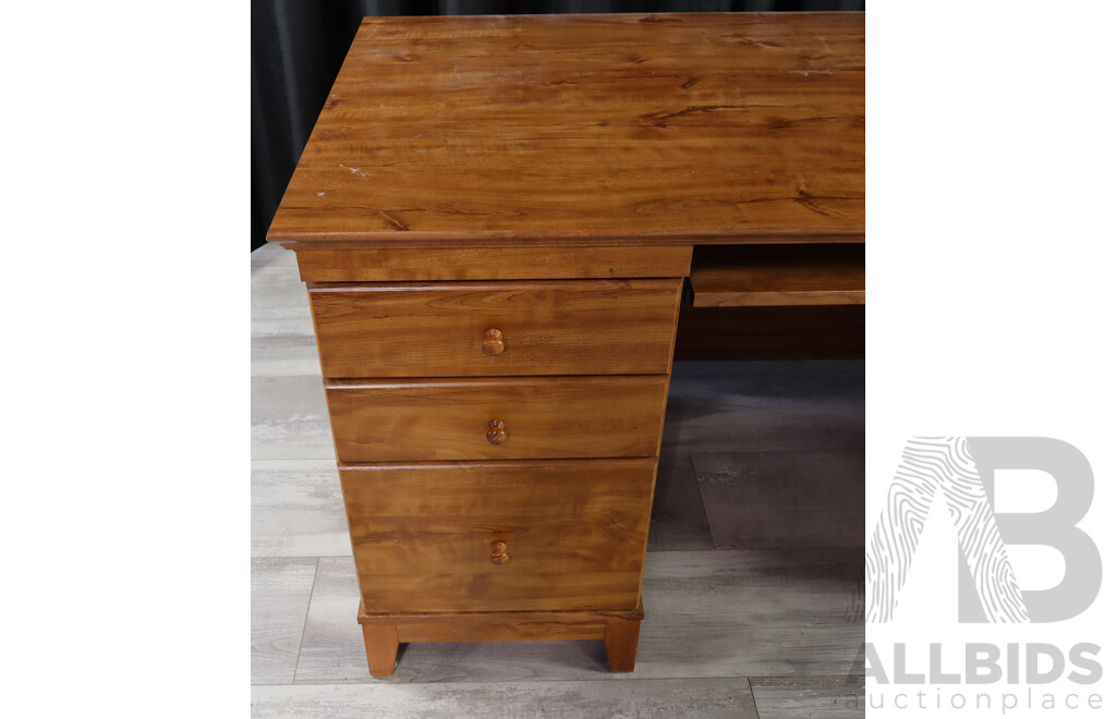 Modern Veneered Twin Pedestal Desk