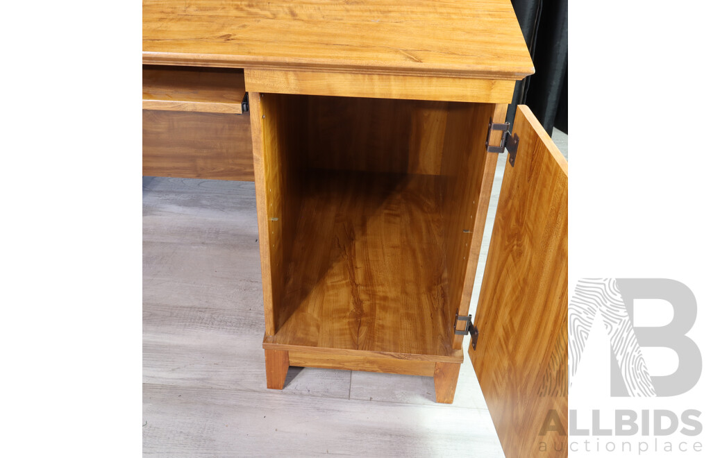 Modern Veneered Twin Pedestal Desk