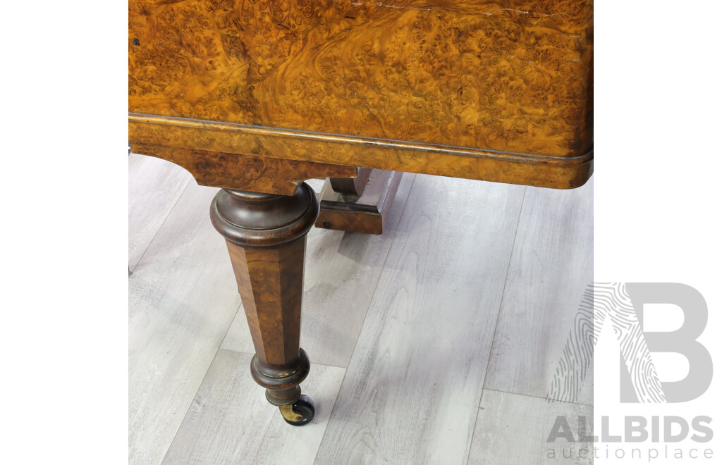 Antique Bur Walnut Baby Grand Piano by Collard & Collard, London