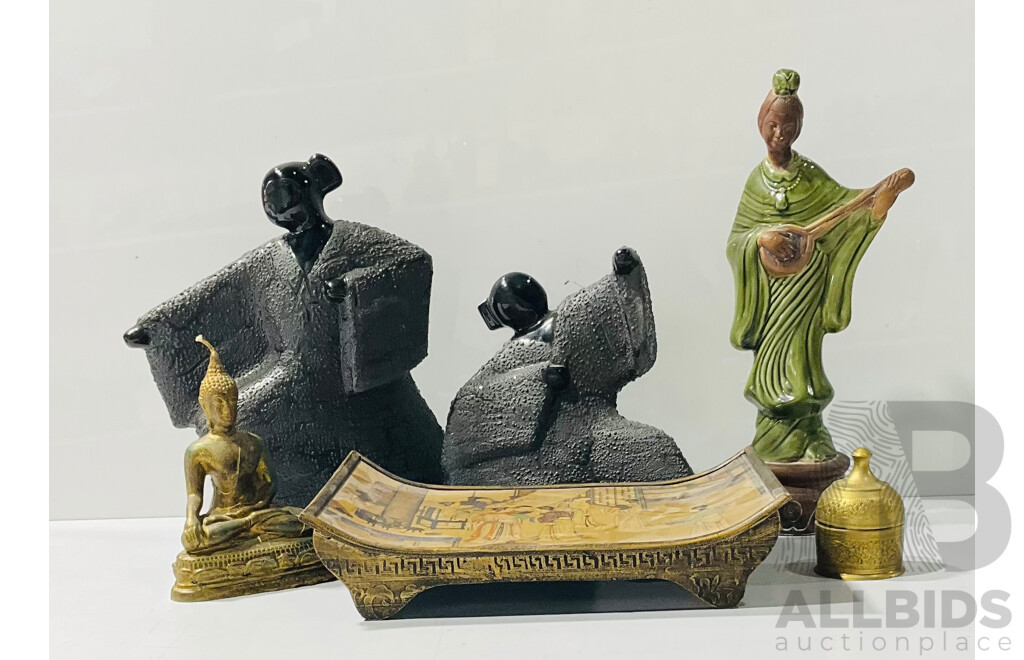 Collection of Asian Inspired Sculptures and Other Homeware