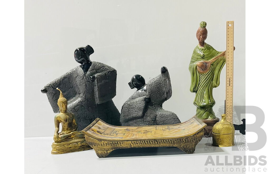 Collection of Asian Inspired Sculptures and Other Homeware