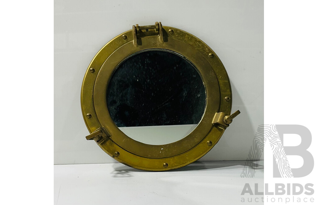 Interesting Vintage Porthole Shaped Mirror