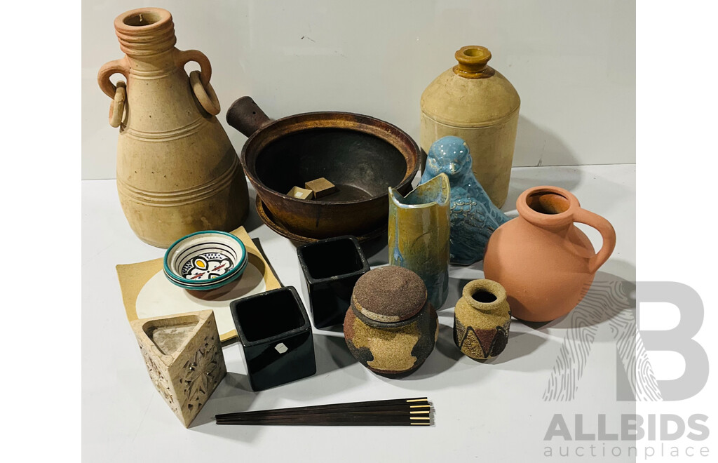 Collection of Interesting Studio and Other Pottery Including Examples Signed on Base