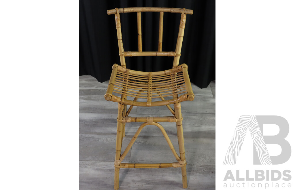 Pair of Vintage Cane Bar Stools