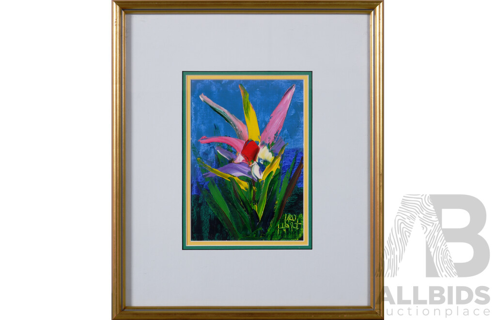 Pro Hart, (20th Century, Australian, 1928-2006), Flowers, Oil on Canvas Board, 20 x 14 cm (image)