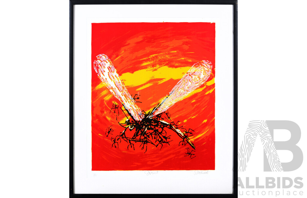 Pro Hart, (20th Century, Australian, 1928-2006), Insect, Screenprint, 81 x 69 cm (frame)