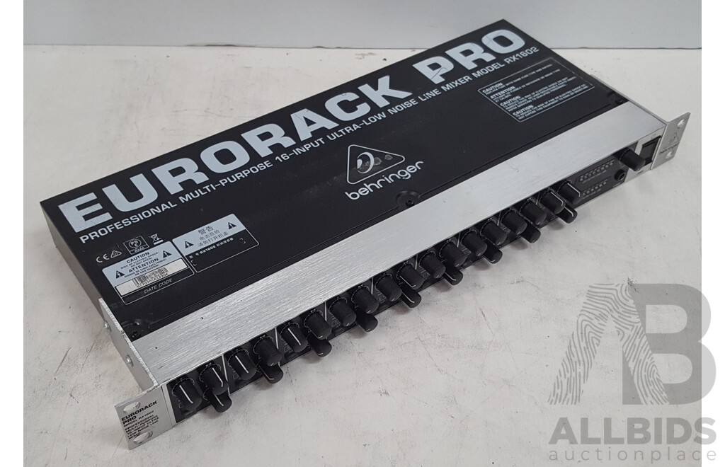 Behringer (RX1602) Eurorack Pro Professional Multi-Purpose 16-Input Ultra Low Noise Line Mixer