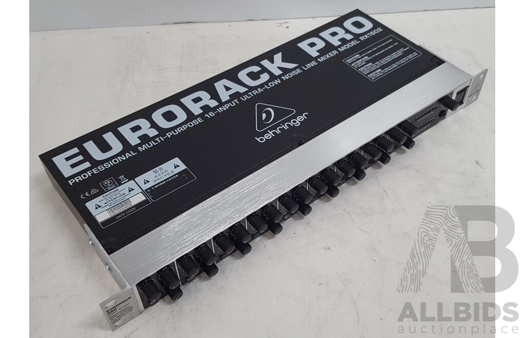 Behringer (RX1602) Eurorack Pro Professional Multi-Purpose 16-Input Ultra Low Noise Line Mixer