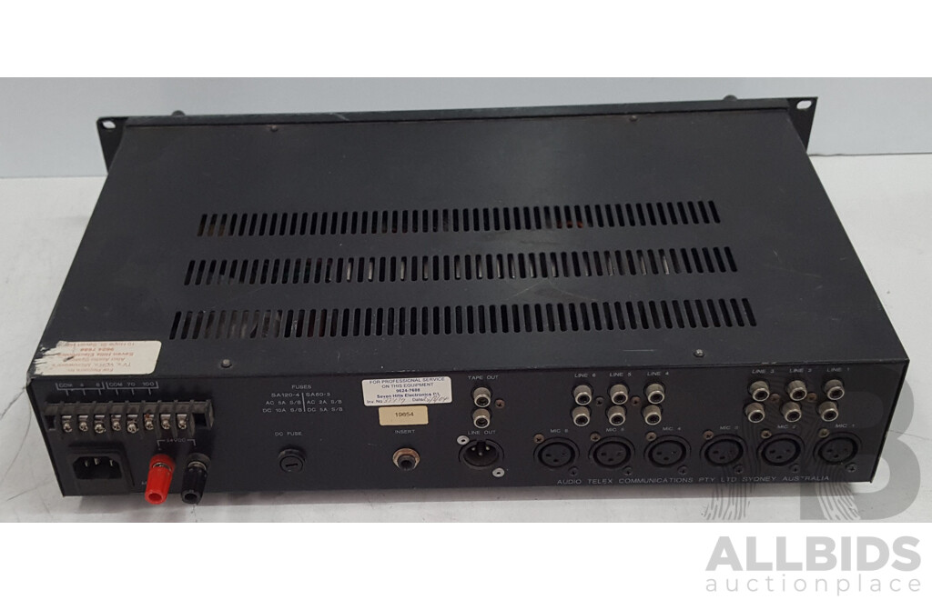 Audio Telex SA120 6-Channel Mixer Amplifier