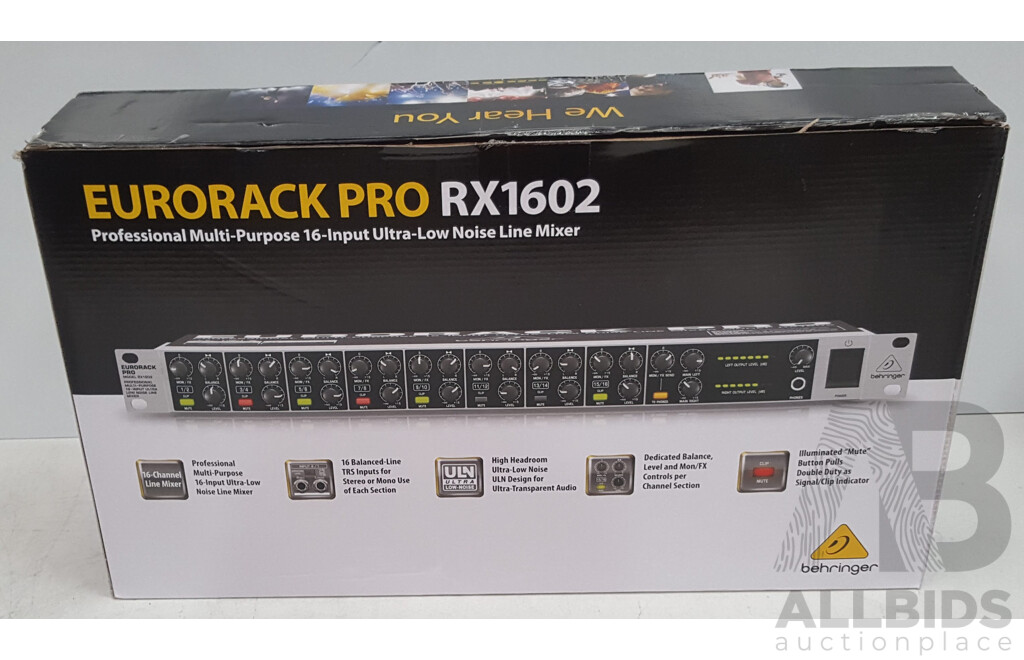 Behringer (RX1602) Eurorack Pro Professional Multi-Purpose 16-Input Ultra Low Noise Line Mixer