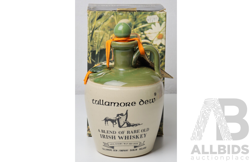 Tullamore Dew Blended Irish Whiskey in Stoneware Flagon and Original Box