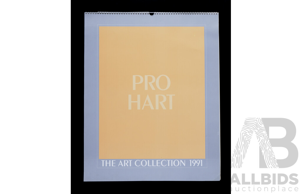 Pro Hart, (20th Century, Australian, 1928-2006), the Art Collection 1991, Pro Hart Calendar, Features Six Coloured Reproduction Prints, 33 x 42 cm