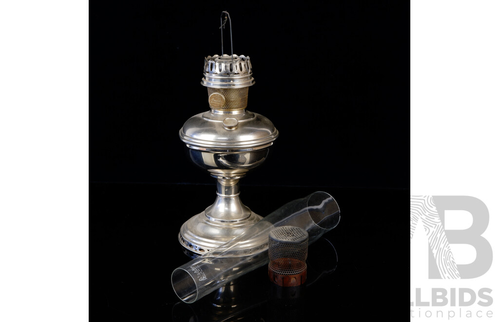 Vintage Aladdin Oil Lamp with Glass Flue