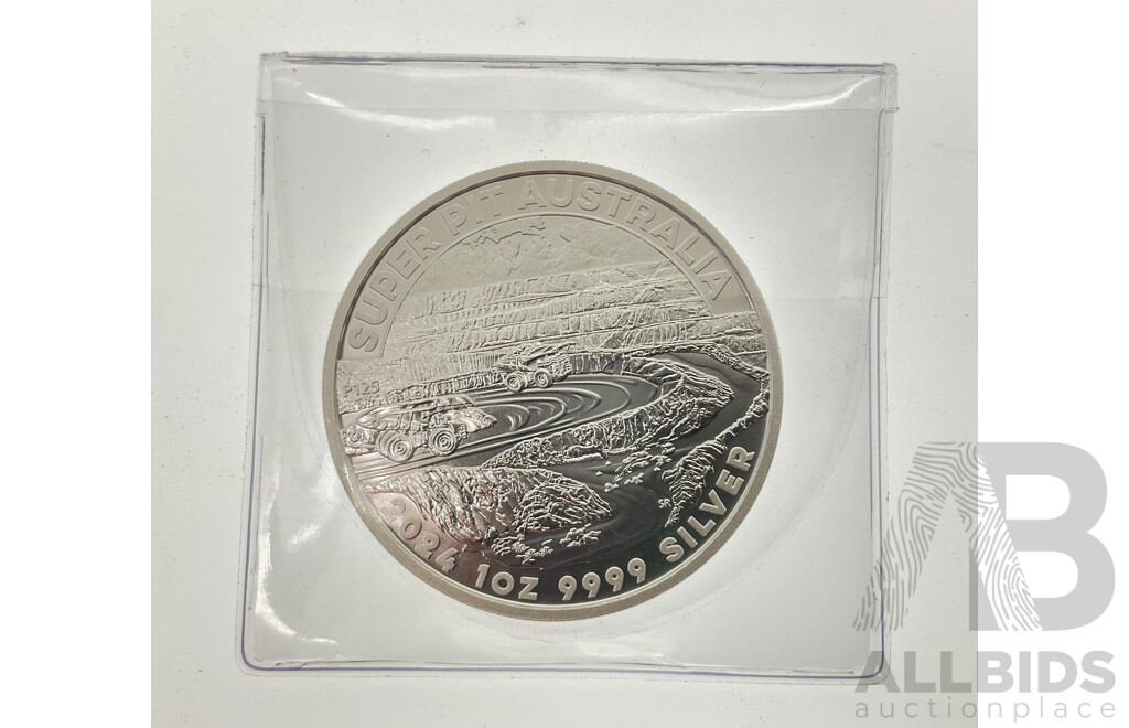 Australian Perth Mint 2024 King Charles One Dollar Silver Coin, Super Pit Australia .999