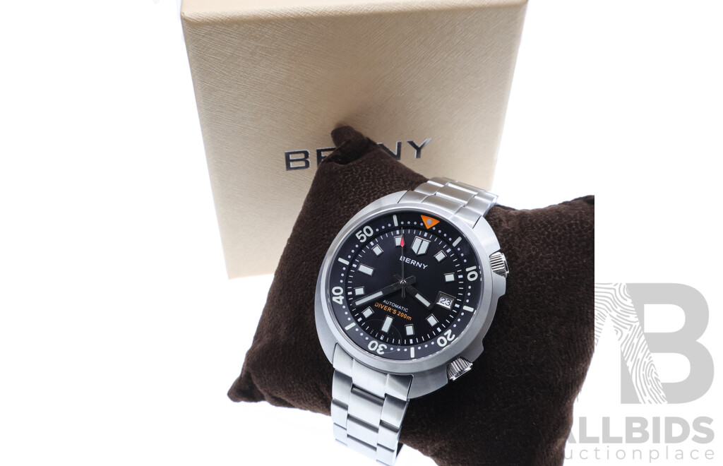 BERNY Mens Automatic Compressor Diver Watch