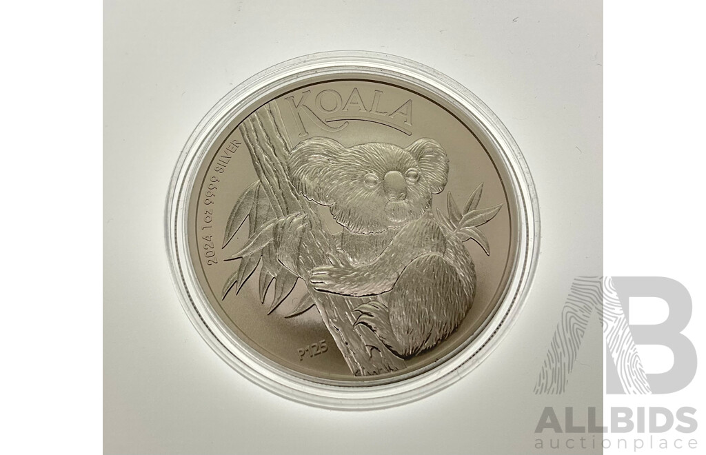 Australian 2024 KCIII Silver One Dollar Coin, Koala .999