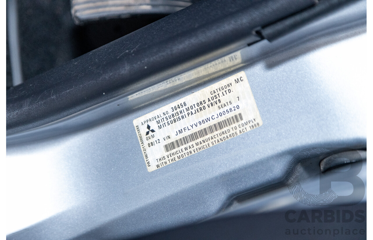 8/2012 Mitsubishi Pajero Platinum Edition NW MY12 4d Wagon Cool Silver Metallic Turbo Diesel 3.2L