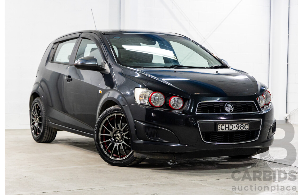 5/2012 Holden Barina  TM 5d Hatchback Carbon Flash Black Metallic 1.6L