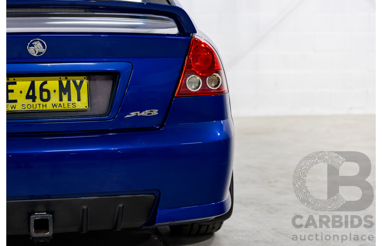 4/2005 Holden Commodore SV8 VZ 05 Upgrade 4d Sedan Impulse Blue Metallic V8 5.7L