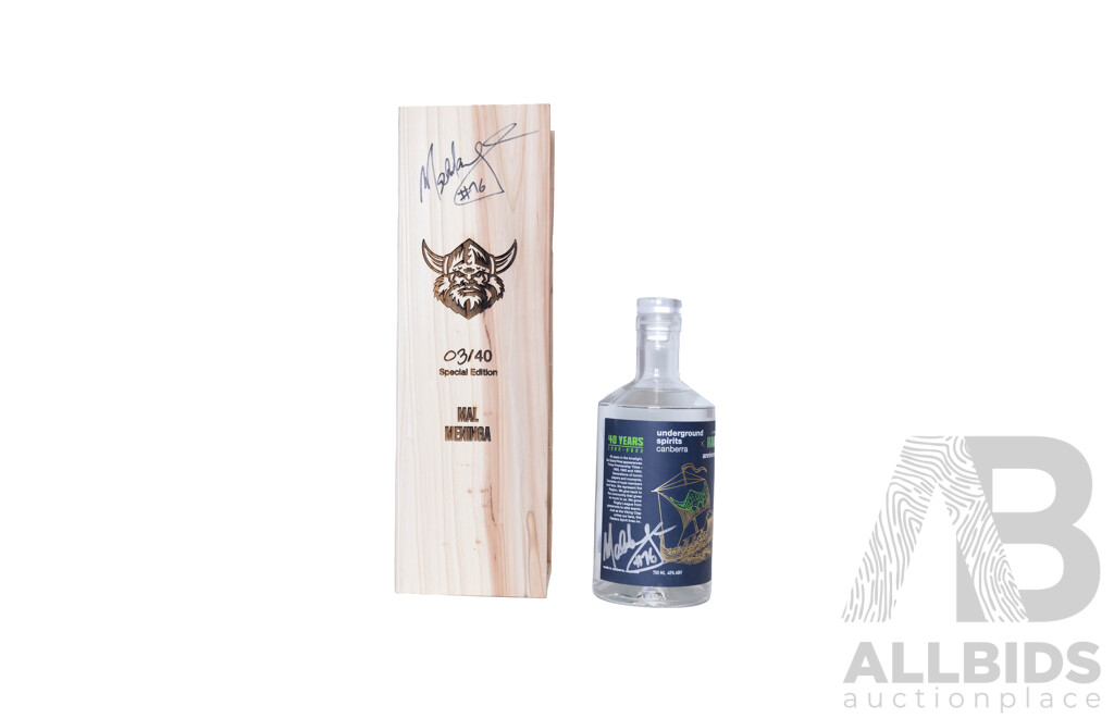 Mal Meninga 13th Rugby League Immortal - Personally Signed Underground Spirits 40th Anniversary Gin